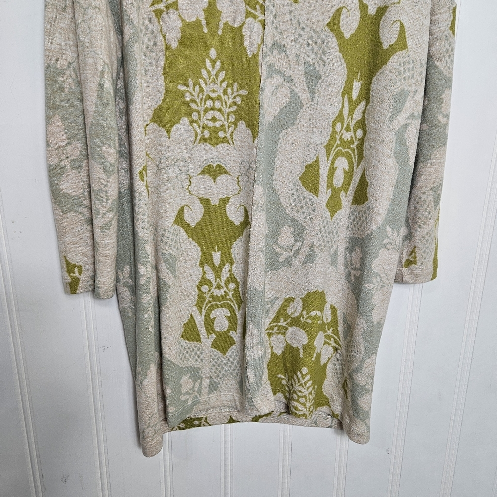 Anthro Saturday Sunday Green Floral Draped Neck Petite Dress SP Boho - Picture 12 of 15